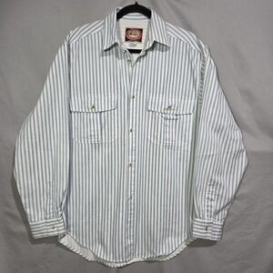 The Australian Outback Collection Hickory Stripe Button Up LS Shirt Mens Small